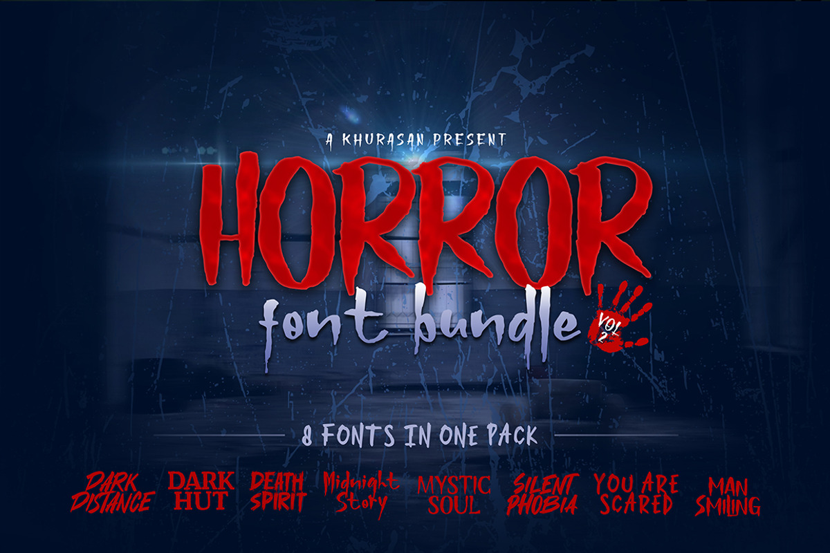 Horror Font Bundle V2, a Script Font by khurasan (Photo 1 of 9)