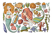 Mini Mermaid. Big Graphic Pack., a Seasonal Illustration by Red Ink (Thumbnail 4 of 10)