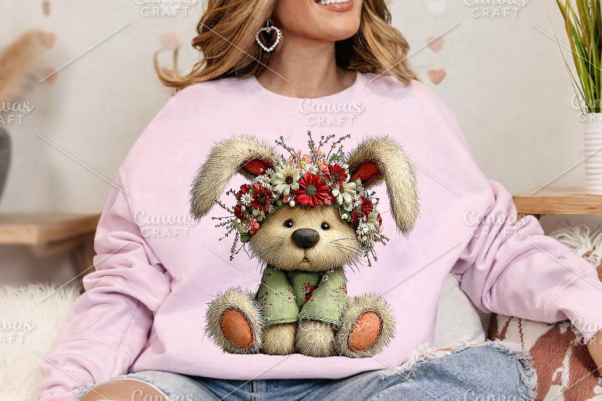Whimsical Easter Teddy Bear Clipart, an Illustration by Canvas Craft (Photo 4 of 7)