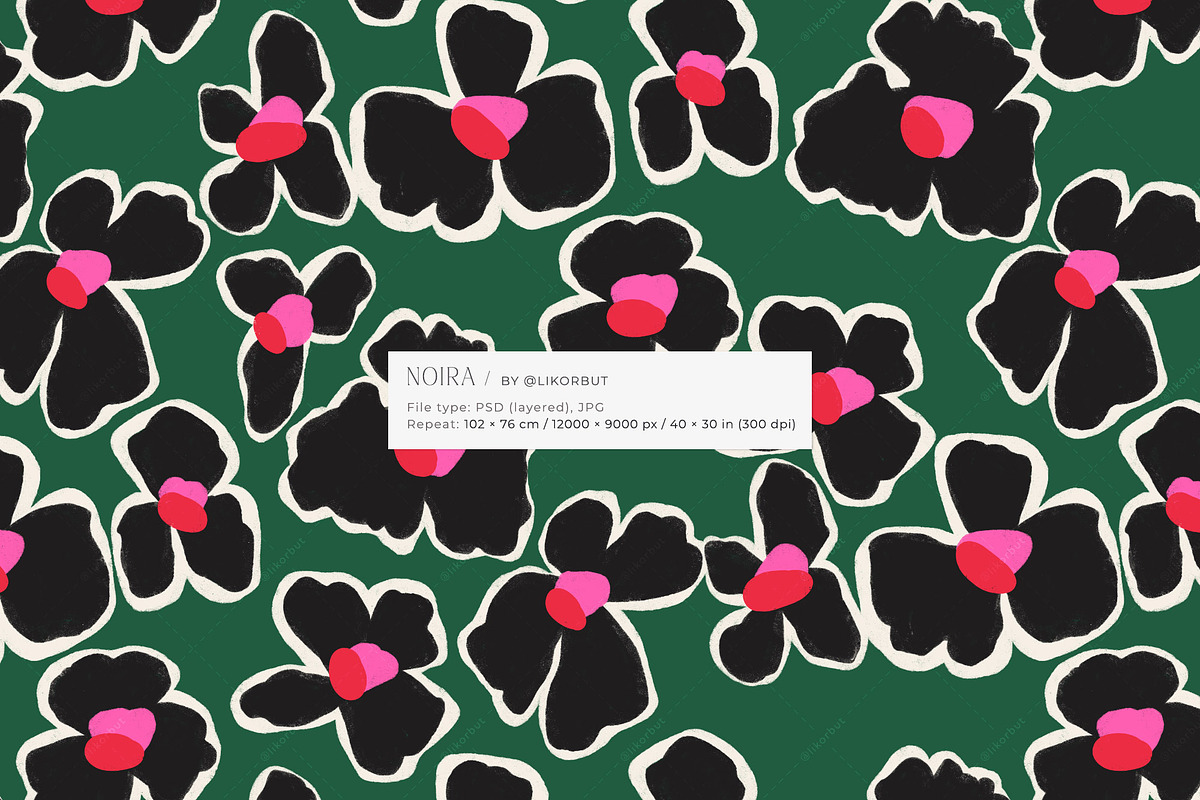 Bold Naive Modern Floral Pattern, a Pattern Graphic by likorbut (Photo 2 of 12)