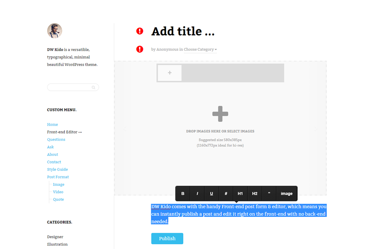 DW Kido - Minimal WP Blog Theme, a WordPress Template by DesignWall (Photo 2 of 5)