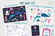 Cute sea animals and patterns, an Animal Illustration by MagicForestory (Thumbnail 6 of 6)