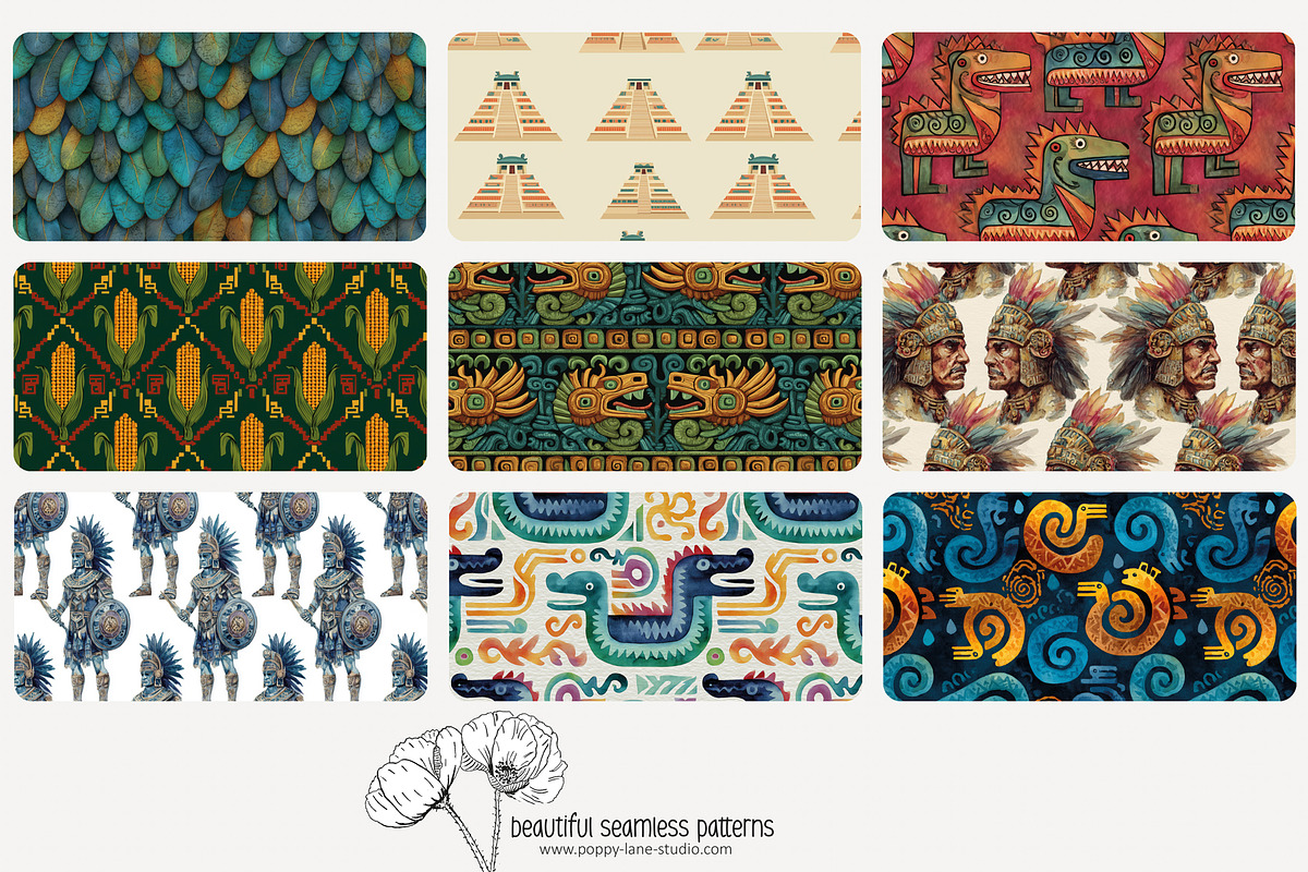 80 Maya & Aztec seamless pattern, a Pattern Graphic by Poppy Lane Studio (Photo 2 of 11)