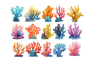 Coral reef elements cartoon vector, an Animal Illustration by Onyx