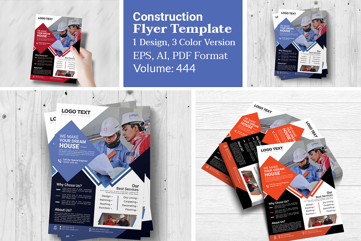 Building Construction Flyer Template, a Flyer Template by MRI STUDIO