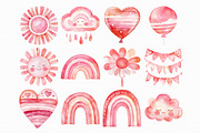 Watercolor Pink Rainbow Clipart, an Illustration by Libby Wishes (Thumbnail 2 of 5)