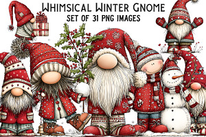 Whimsical Winter Gnome, an Illustration by Craft Nest