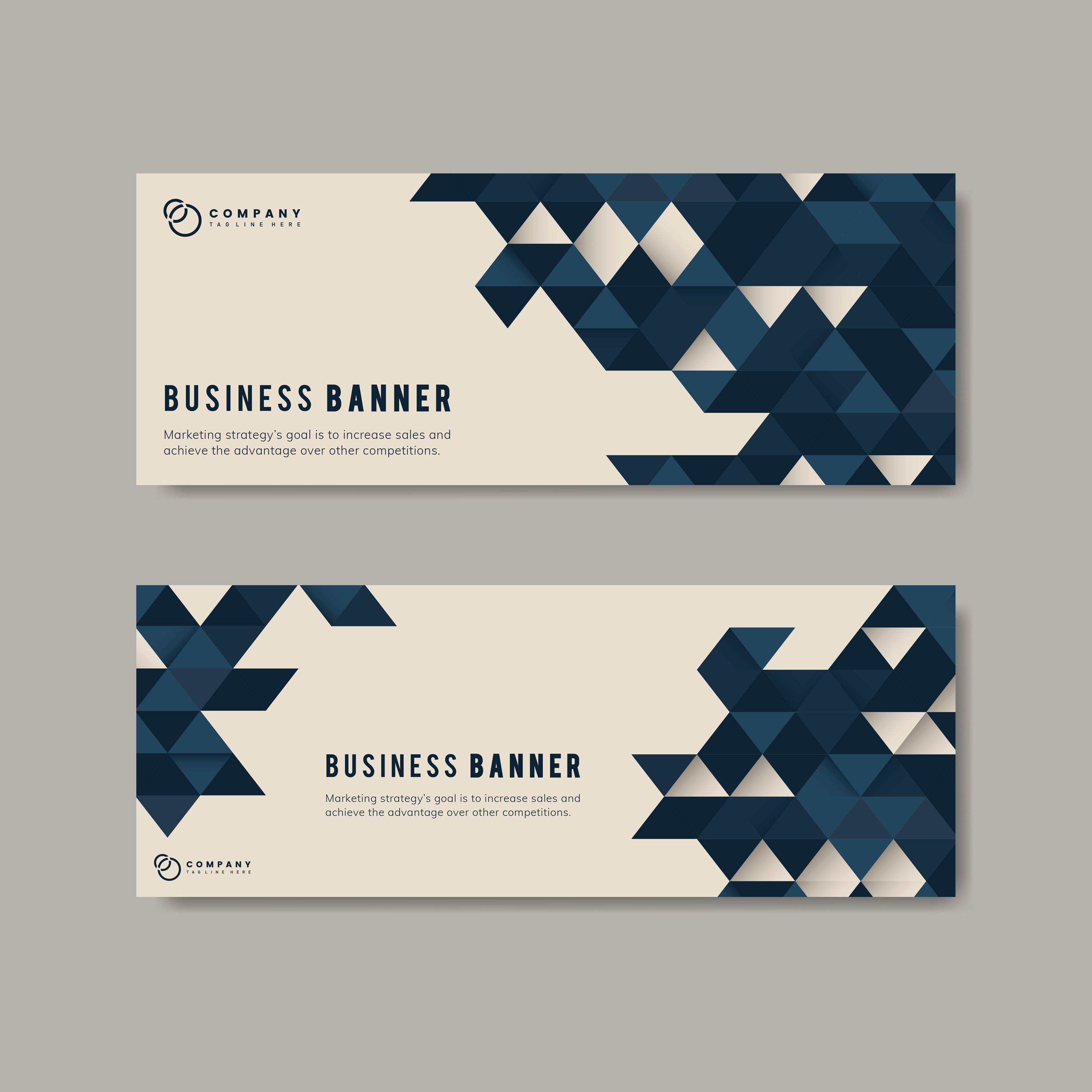 Business banner with abstract design, a Marketing Template by rawpixel