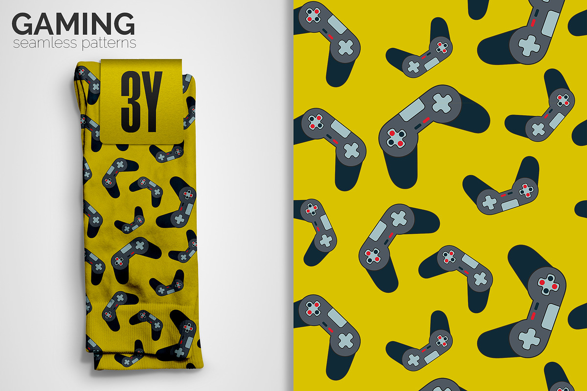 Gaming Seamless Patterns, a Pattern Graphic by 3Y_Design (Photo 4 of 6)