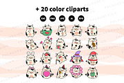 Cute Kawaii Cow Bundle, an Animal Illustration by Palau (Thumbnail 10 of 12)