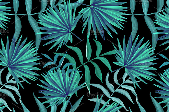 Tropical Pattern. Jungle Palm Leaves