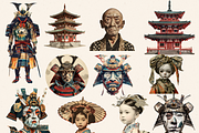 SURREAL EDO PERIOD CLIPART PACK, a Person Illustration by Daring Digies (Thumbnail 5 of 9)