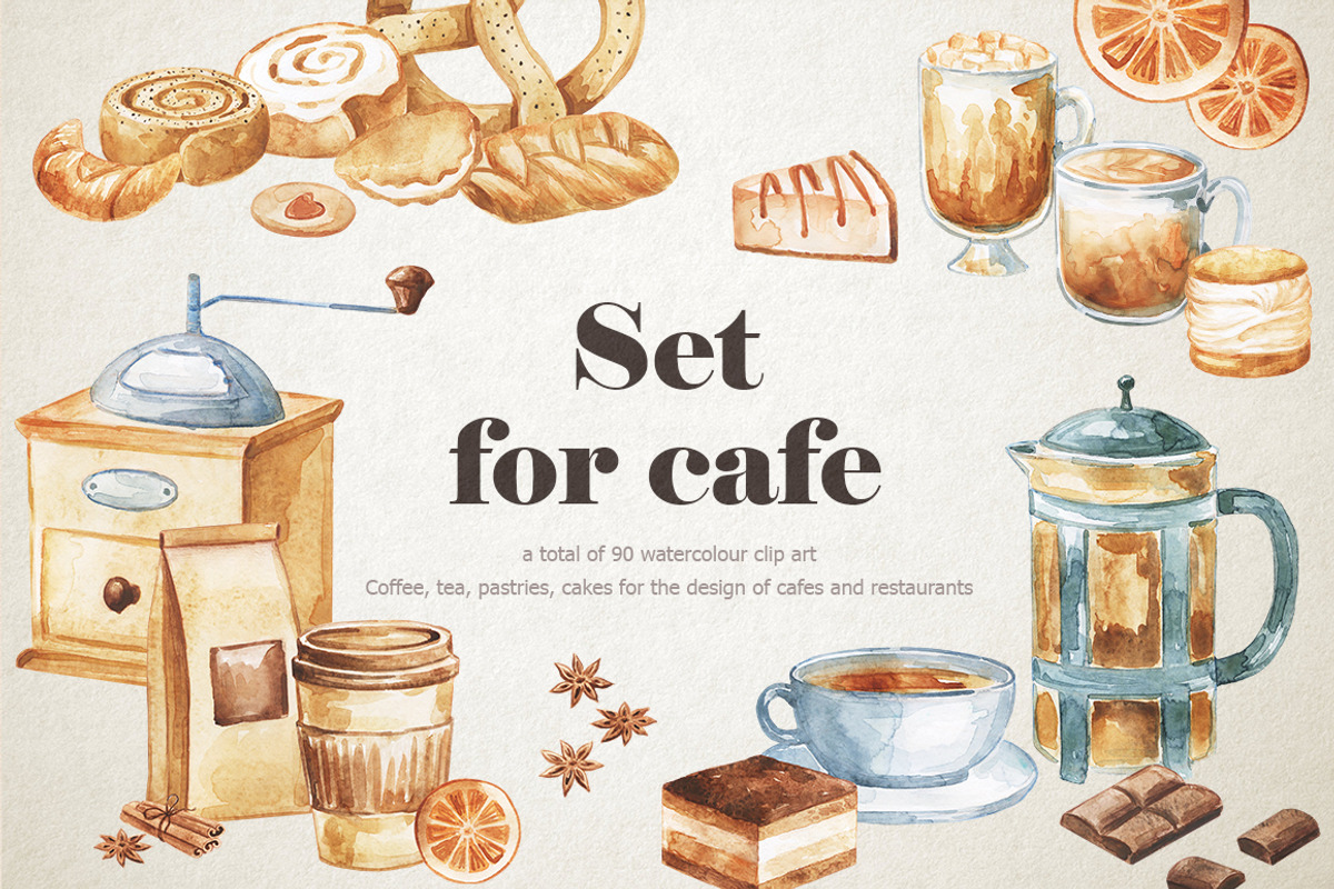 Watercolor pastry for bakery, a Food Illustration by CreativeByLu (Photo 1 of 12)