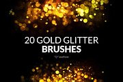 20 glitter photoshop brushes, a Brush Add-On by Walllow Creatives (Thumbnail 1 of 2)