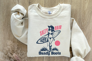 Salt Hair Sandy Boots PNG, Western