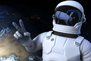 Spaceman in outer space, a Technology Illustration by iLexx (Thumbnail 1 of 3)