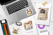 Bulldog characters clipart, an Illustration by Anastasiya Klempach (Thumbnail 3 of 8)