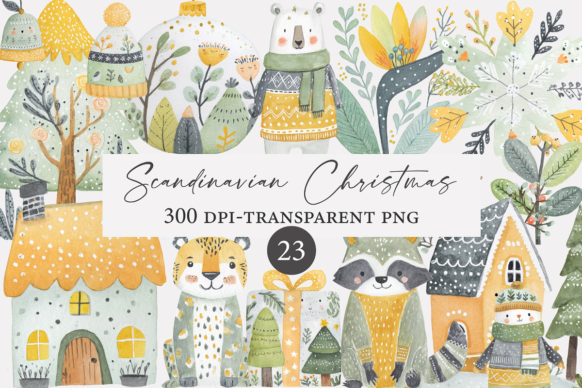 Scandinavian Watercolor Christmas, an Illustration by Designworld (Photo 1 of 5)