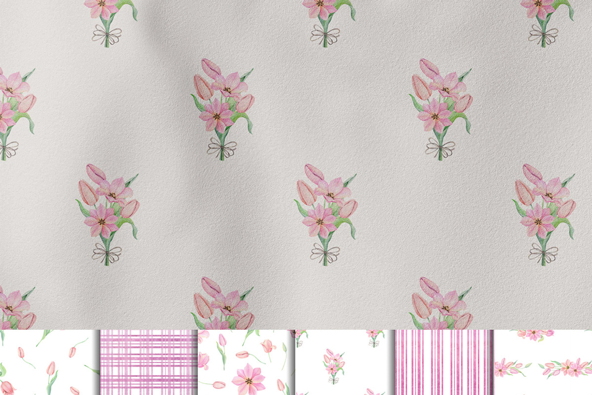 Watercolor tulip Flowers clipart, a Seasonal Illustration by Daryartsy (Photo 6 of 9)