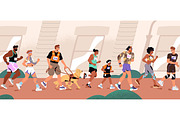 People running marathon + banner, a Sport Illustration by PaperTrident (Thumbnail 4 of 4)