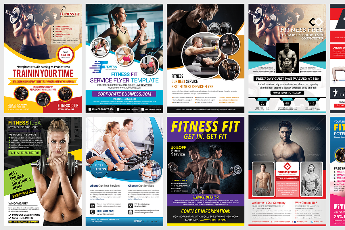 50-Fitness Flyers Bundle Template, a Flyer Template by AfzaalGraphics (Photo 5 of 6)