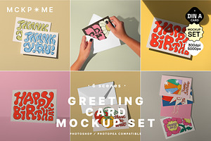 DIN A greeting card mockup set, an Advertising Mockup by MCKP*ME