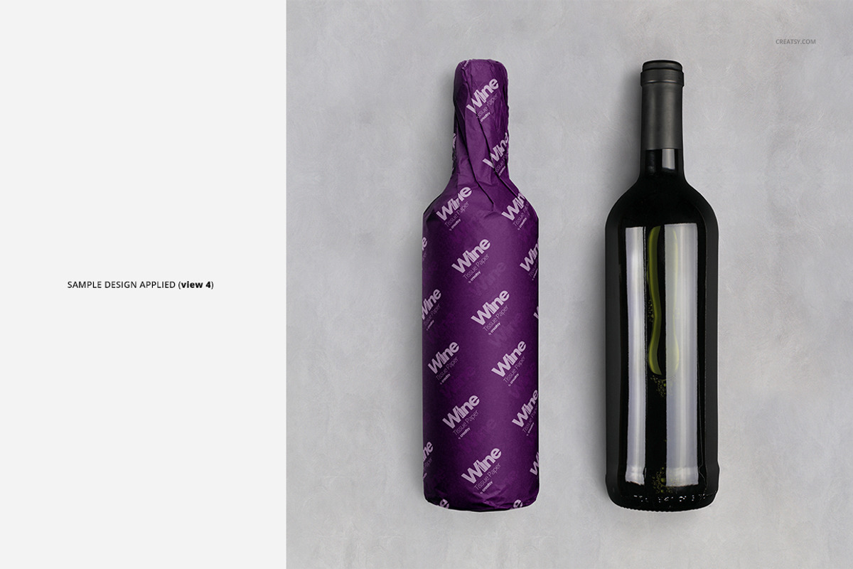 Wrapping Paper Wine Bottle Mockup, a Pens & Pencil Mockup by creatsy5 (Photo 9 of 27)