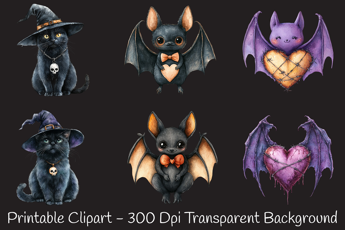Cartoon Goth Sublimation Clipart, an Illustration by RobertsArt (Photo 7 of 7)