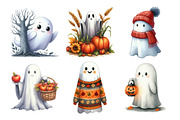 Autumn Ghost Sublimation Clipart, an Illustration by Daily.Designs (Thumbnail 2 of 5)