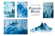 Watercolor Fantastic World Clipart, a Person Illustration by ArtCreationsDesign (Thumbnail 12 of 23)