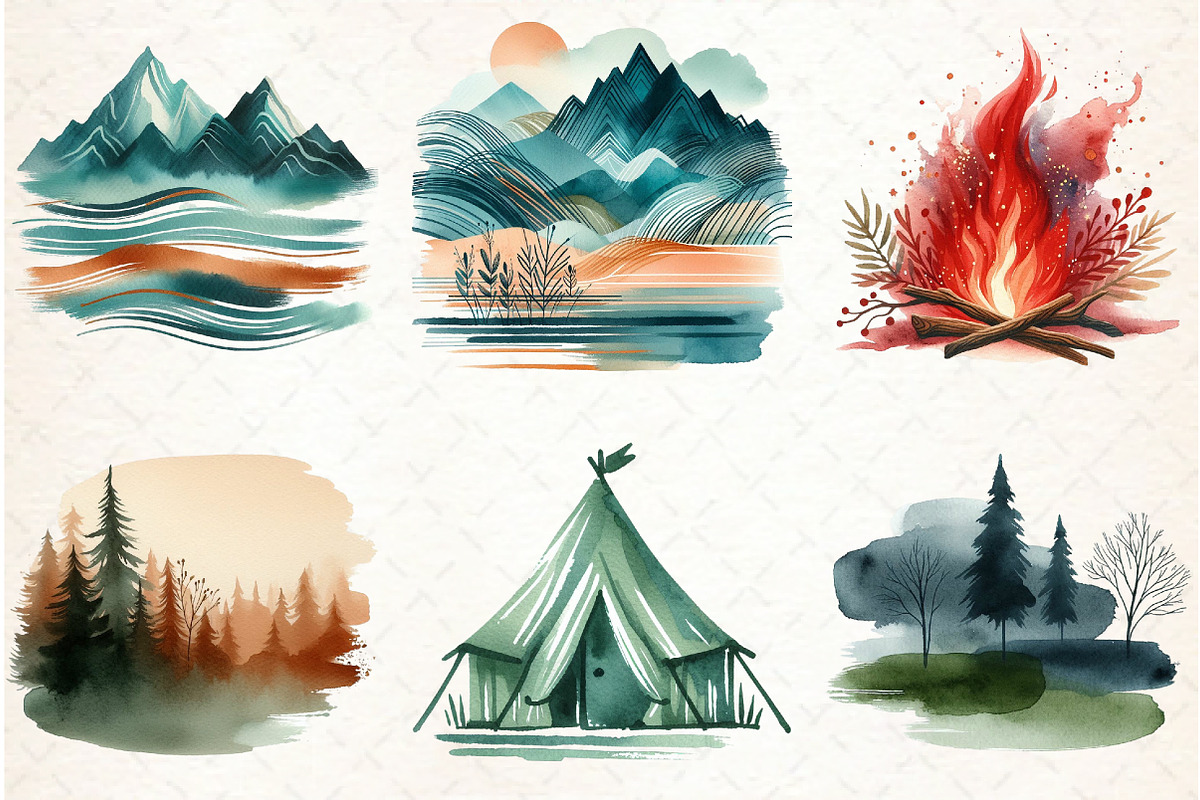 Camping Mode Brushstroke Sublimation, an Illustration by Libby Wishes (Photo 5 of 12)
