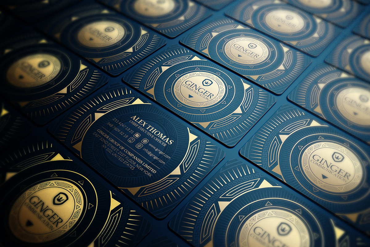 Gold And Blue Business Card, a Business Card Template by Marvel (Photo 3 of 5)