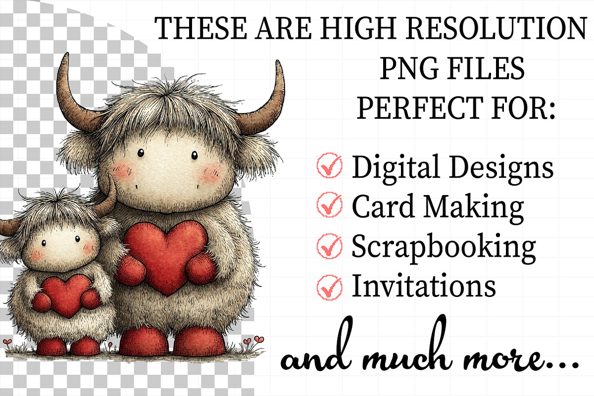 Valentine Highland Cow Png, an Illustration by Daily.Designs (Photo 2 of 8)