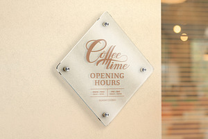 Glass Sign Plate Mockup