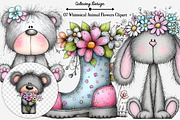 Whimsical Animal Flowers Clipart, an Illustration by GatewayDesign (Thumbnail 2 of 3)