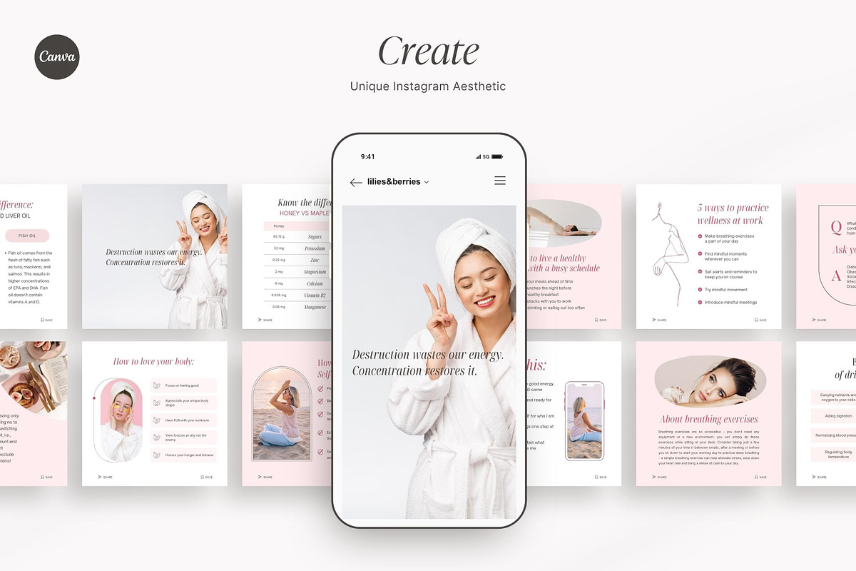 Health & Wellness templates, a Social Media Template by LiliesandBerries (Photo 11 of 21)