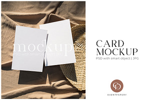 5x7 Wedding Card Mockup, Stationery, a Print Template by eventpapery
