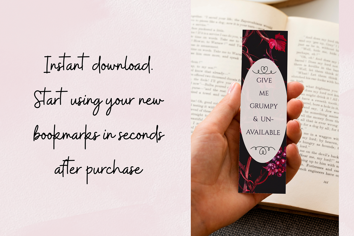 Dark Romance Printable Bookmarks, an Object Graphic by Anna Design Studio (Photo 9 of 10)