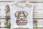 Whimsical Easter Bunny Clipart, an Illustration by OK Design (Thumbnail 5 of 6)