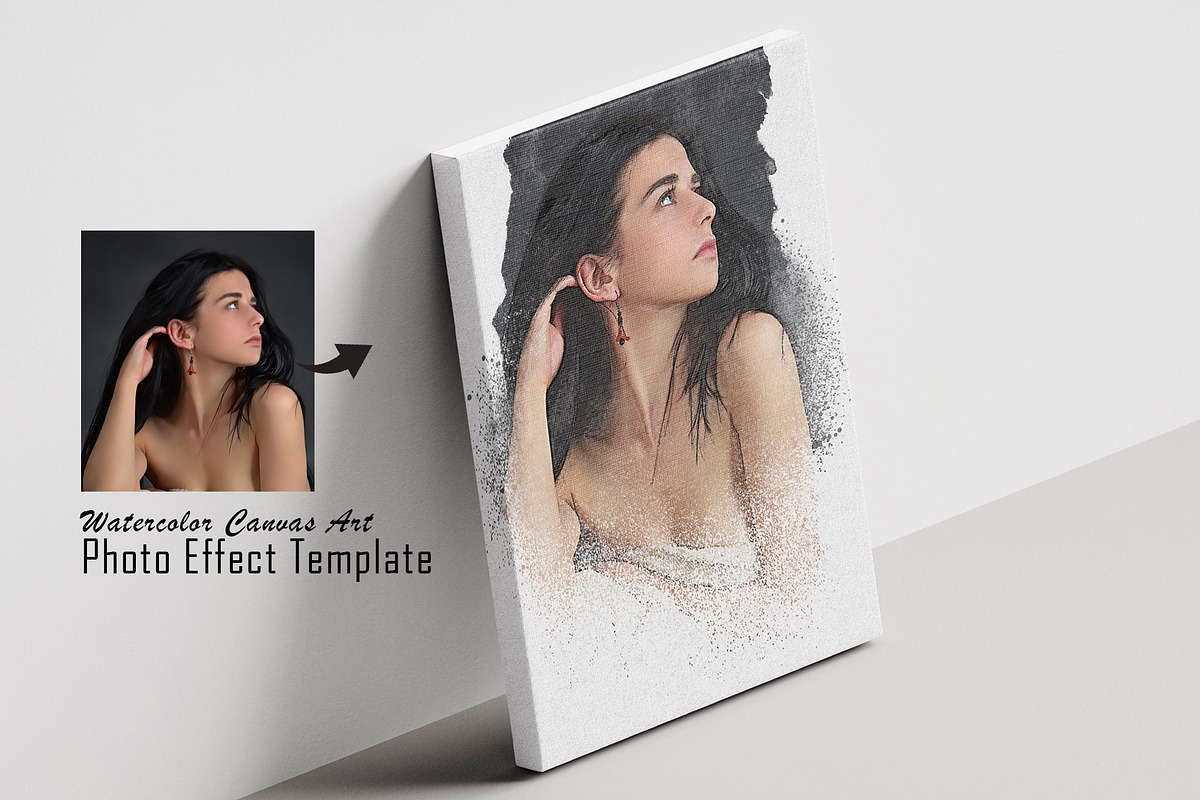 Watercolor Canvas Art Photo Effect, an Action Add-On by Photoshop Action (Photo 1 of 17)