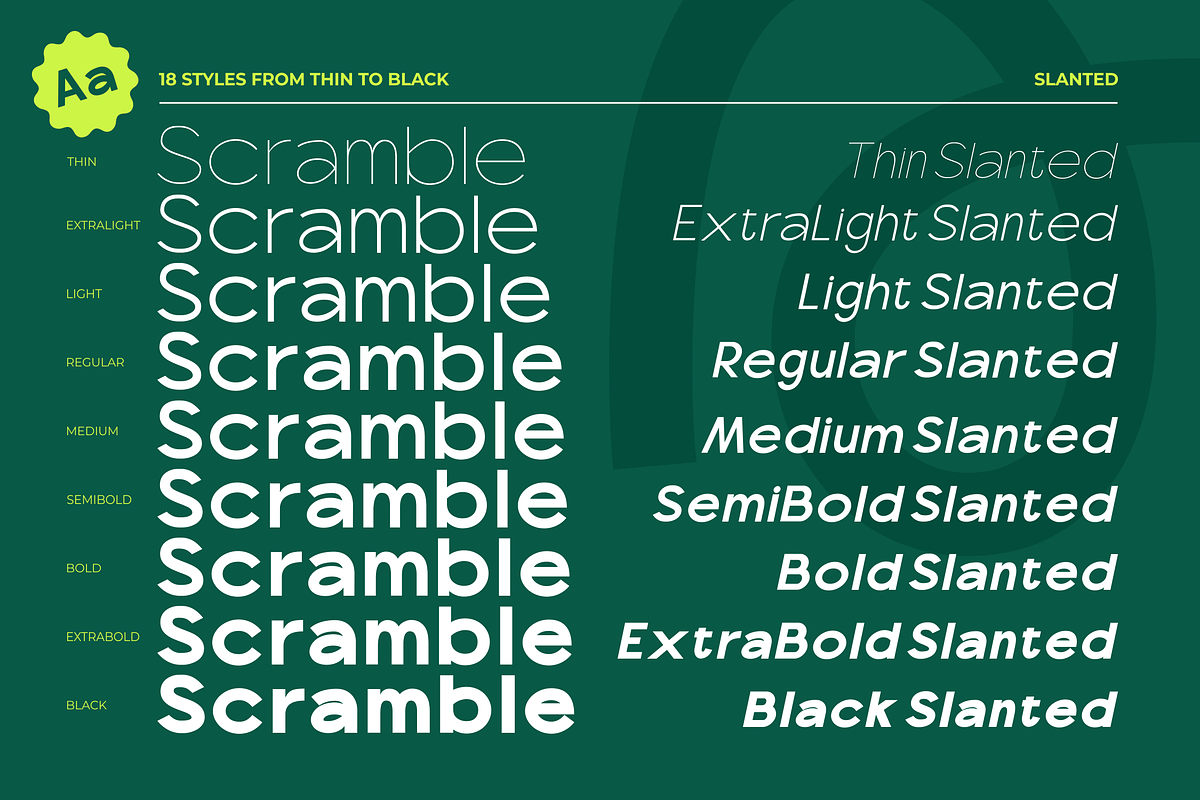 Scramble - Experimental Sans Family, a Sans Serif Font by agnyhasyastudio (Photo 12 of 18)