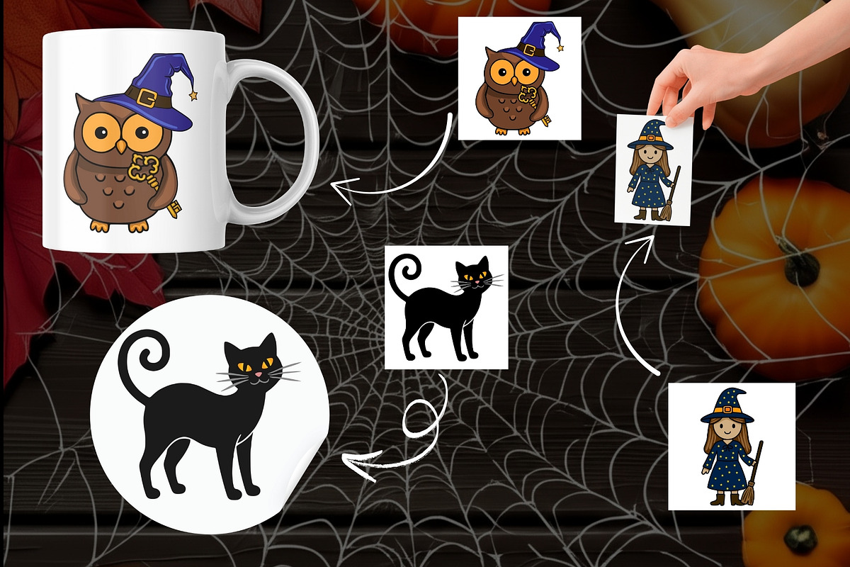 Halloween Owl Set, a Seasonal Illustration by Elatedowl (Photo 6 of 13)