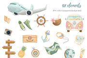 Summer travel digital clipart, a Seasonal Illustration by Mespilia (Thumbnail 3 of 3)