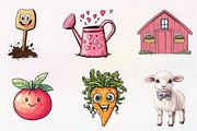 Cute Farm Garden Clipart, an Illustration by CreationArt (Thumbnail 3 of 9)