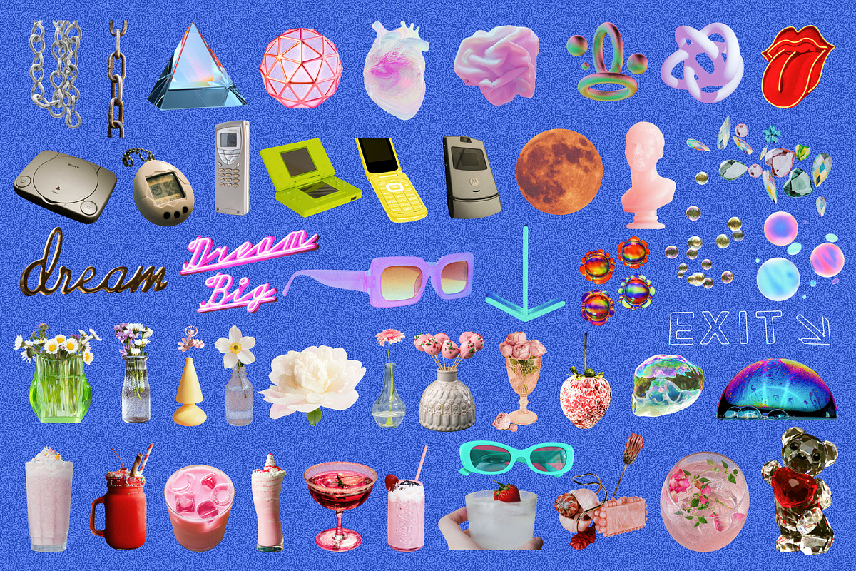 Y2K Glow & Dreamy Objects Pack, an Object Graphic by Anzhelika (Photo 6 of 10)