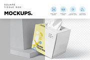 Square Tissue Box Mockups, a Packaging Mockup by DesignNeutrons (Thumbnail 3 of 6)