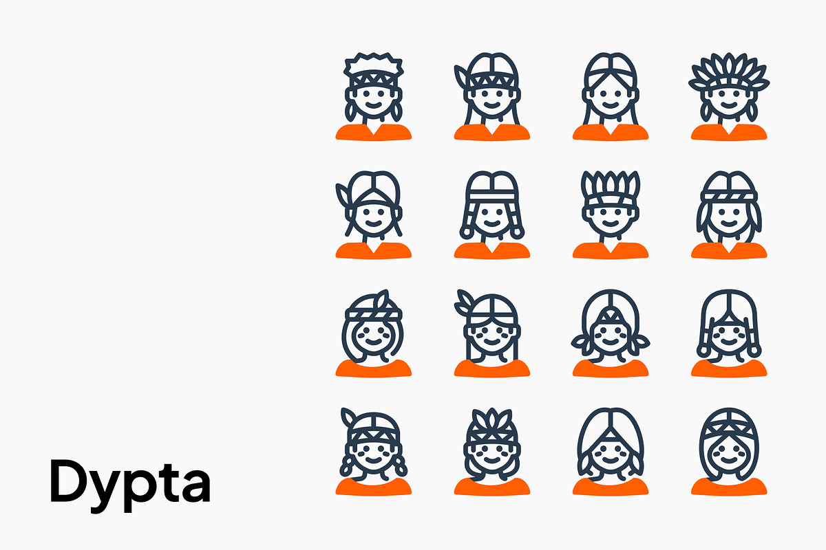 Native American People Icon Set, a Duotone Icon by Eklip Studio (Photo 2 of 4)