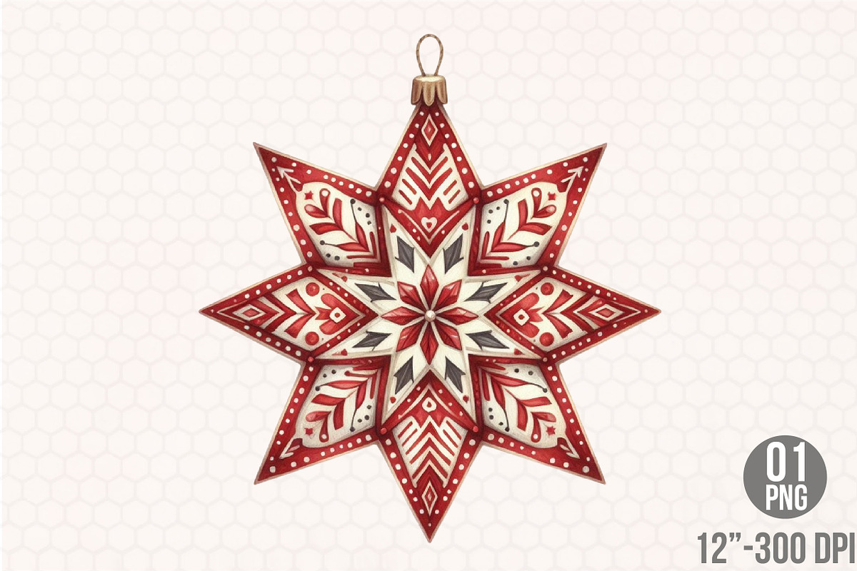 Christmas Nordic Christmas star PNG, an Illustration by Designking (Photo 1 of 4)
