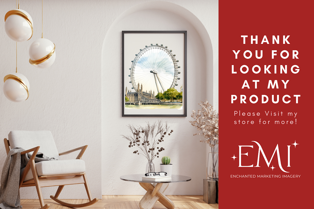 Hello London Watercolor Clipart, an Illustration by NadiaTheronArt (Photo 5 of 5)