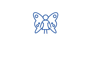 Cute Fairy Line Icon Concept. Cute